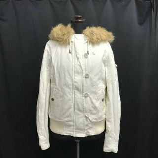 アバクロ/Abercrombie＆Fitch★中綿フードジャケット/ブルゾン【レディースM/白】防寒パーカー/モッズコート/jumper/Jackets◆cBH344 BUZZBERG(ロングコート)