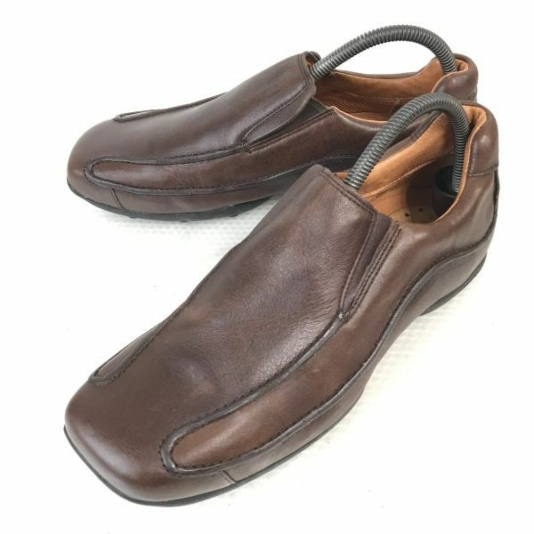 GEOX/ジェオックス★サイドゴア/レザー/スリッポンシューズ【40/25.0/茶/BROWN】軽量モカシン/ヴァンプ/ローファー/Shoes/trainers◆bQ-461 #BUZZBERG メンズの靴/シューズ(スリッポン/モカシン)の商品写真