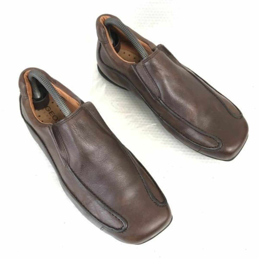 GEOX/ジェオックス★サイドゴア/レザー/スリッポンシューズ【40/25.0/茶/BROWN】軽量モカシン/ヴァンプ/ローファー/Shoes/trainers◆bQ-461 #BUZZBERG メンズの靴/シューズ(スリッポン/モカシン)の商品写真