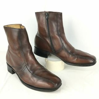 Vintage★NANN BUSH/ナンブッシュ　サイドジップ/ショートブーツ　サイズ9B/25.5-26.5程度　焦げ茶/ダークブラウン　管No.YA213 BUZZBERG(ブーツ)