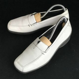 Made in Japan★エコー/ECCO★レザーローファー/モカシン【22.5EEE/白/WHITE】スリッポン/ヴァンプ/ドライビングシューズ/Shoes◆cQ-572 #BUZZBERG(ローファー/革靴)