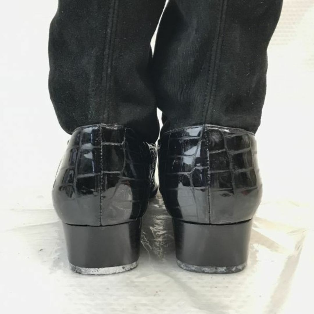 Ferragamo/フェラガモ★注目デザイン！ビットモカシン型 ロングブーツ【4.5/22.0/黒/BLACK】ローファー/rare/boots/Shoes◆bWB102-5 #BUZZBERG レディースの靴/シューズ(ブーツ)の商品写真