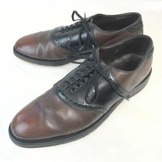 70s-80s?★タン裏フェルト/グッドイヤー製法★本革/サドルシューズ【9.5/27.0-27.5/茶/BROWN】シボ加工/Vintage/dress shoes◆bi-109 #BUZZBERG(ドレス/ビジネス)