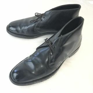 60s-70s/corfamレザー?★Vintage/グッドイヤー製法/チャッカブーツ【9/26.5-27.0/黒/BLACK】タン裏フェルト/BILTRITEヒール/Shoes◆bi-156 #BUZZBERG(ブーツ)