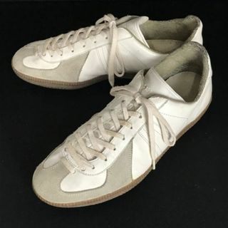 80s?/Vintage★BW SPORT/GERMAN TRAINER★ドイツ軍/レザースニーカー28.5/白×グレー/WHITE】ジャーマントレーナー/Shoes/trainers◆ci-58 #BUZZBERG(スニーカー)