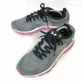 良品★UNDER ARMOUR/アンダーアーマー★ランニングシューズ【23.5/グレー×ピンク】sneakers/Shoes/trainers◆C-49#BUZZBERG(スニーカー)