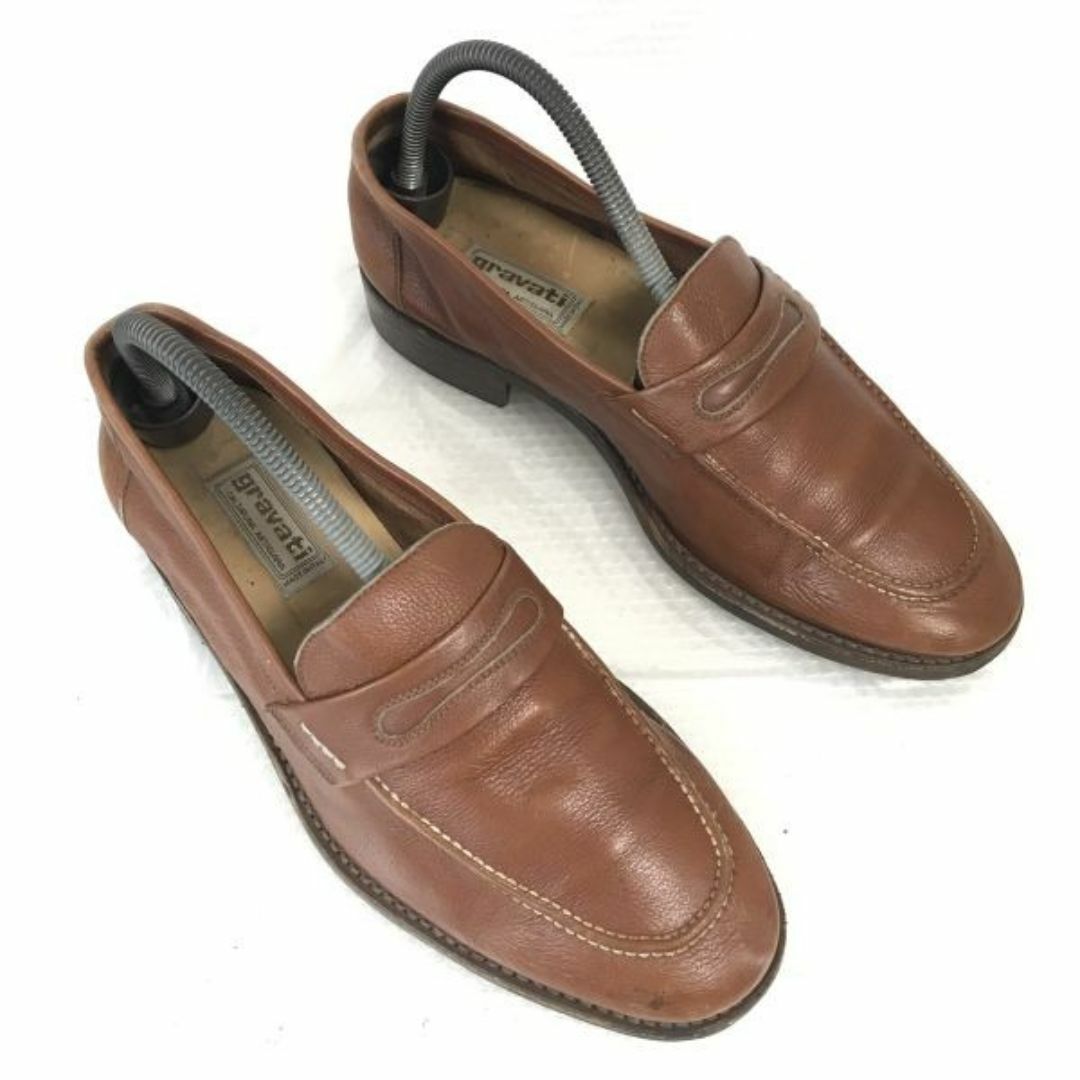 80s-90s/Vintage/イタリア製★グラバティ/gravati★本革/ローファー/モカシン【7/25.5-26.0/茶/BROWN】ビジネス/dress shoes◆cF-169  #BUZZBERG メンズの靴/シューズ(スリッポン/モカシン)の商品写真