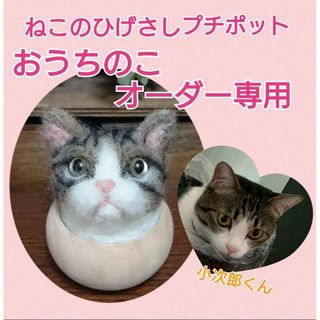 【おうちのこオーダー専用】 羊毛フェルト ねこのひげさし「ひげコレ©」プチポット(おもちゃ/ペット小物)