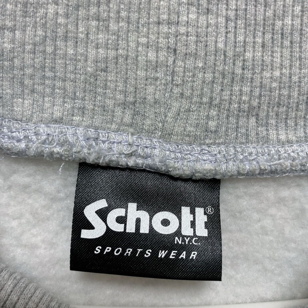 schott(ショット)のschott トレーナー トップス グレー スウェット 裏起毛 モックネック メンズのトップス(スウェット)の商品写真