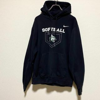 ナイキ(NIKE)のUSA古着　NIKE　スウォッシュ　刺繍　カレッジ　プルオーバーパーカー　M20(パーカー)