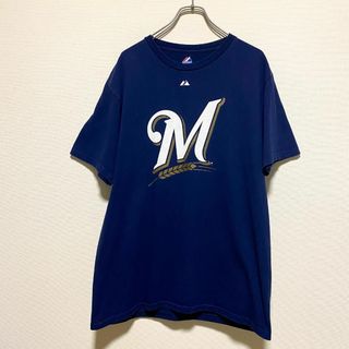 マジェスティック(Majestic)のアメリカ古着　00s  MLB　ミルウォーキー・ブルワーズ　半袖　Tシャツ(Tシャツ/カットソー(半袖/袖なし))