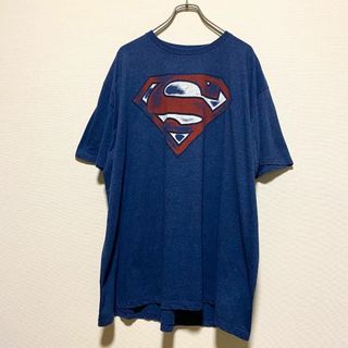 ティービーアンドムービー(TV&MOVIE)のアメリカ古着　DCコミック　スーパーマン　ロゴ　半袖Ｔシャツ　アメコミ　Q183(Tシャツ/カットソー(半袖/袖なし))