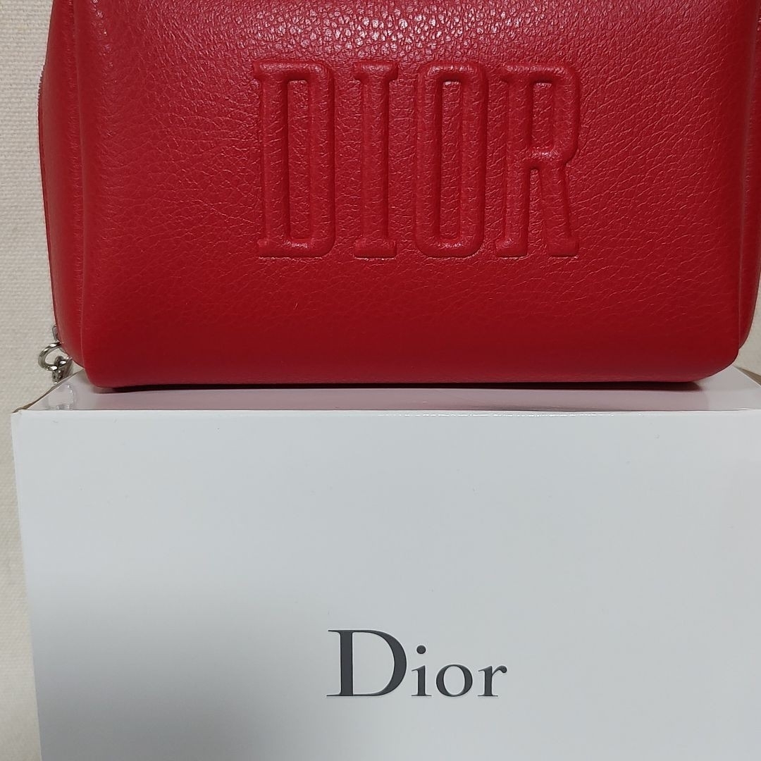 Christian Dior(クリスチャンディオール)の新品未使用 ディオール ノベルティ ポーチ レッド レディースのファッション小物(ポーチ)の商品写真