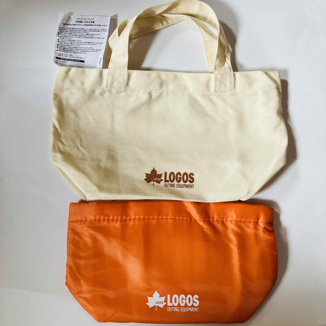 LOGOS(ロゴス)の新品未使用 logos ロゴス 生成りのトートバッグとオレンジ保冷バッグのセット レディースのバッグ(トートバッグ)の商品写真