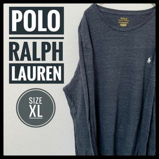 ポロラルフローレン(POLO RALPH LAUREN)の90s 古着 ポロラルフローレン 長袖Tシャツ XL 刺繍ロゴ ゆるだぼ(Tシャツ/カットソー(七分/長袖))