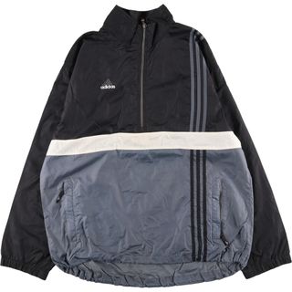 アディダス(adidas)の古着 90年代 アディダス adidas バックロゴ ハーフジップ ナイロンプルオーバー メンズL ヴィンテージ /eaa435993(ナイロンジャケット)