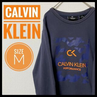 Calvin Klein - 古着 Calvin Klein 長袖スウェット M ロゴ スポーティ