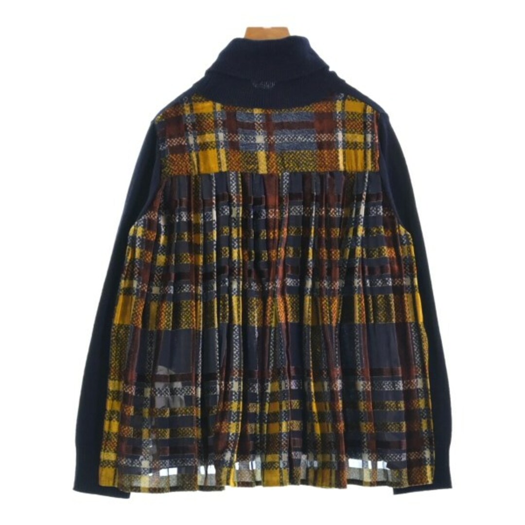 sacai(サカイ)のsacai サカイ ニット・セーター 2(M位) 紺x黄x茶 【古着】【中古】 レディースのトップス(ニット/セーター)の商品写真