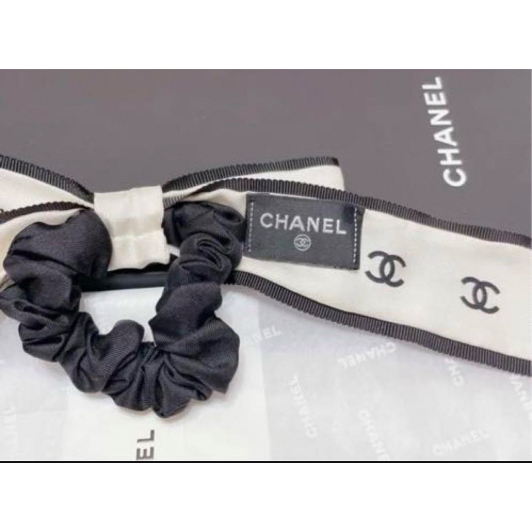 楽天 CHANEL - CHANEL シャネル 限定 リボン シュシュ ココマーク ヘアアクセサリー