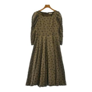 ウィルセレクション(WILLSELECTION)のWILLSELECTION ワンピース M 茶系x黒(ドット) 【古着】【中古】(ひざ丈ワンピース)