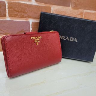 プラダ(PRADA)の美品☆鑑定済☆PRADA サフィアーノ1ML225 赤 レッド プラダ財布(財布)