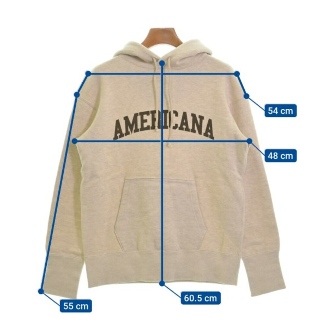 AMERICANA(アメリカーナ)のAmericana アメリカーナ パーカー -(M位) ベージュ 【古着】【中古】 レディースのトップス(パーカー)の商品写真