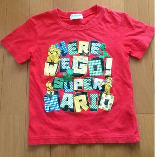 バンダイ(BANDAI)の【110】男の子 半袖Tシャツ 赤 マリオ BANDAI(Tシャツ/カットソー)