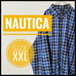 ノーティカ(NAUTICA)の90s 古着 NAUTICA BDシャツ XXL チェック ゆるだぼ(Tシャツ/カットソー(七分/長袖))