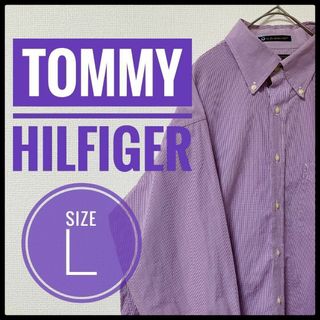 TOMMY HILFIGER - 90s 古着 TOMMY HILFIGER BDシャツ L チェック ゆるだぼ