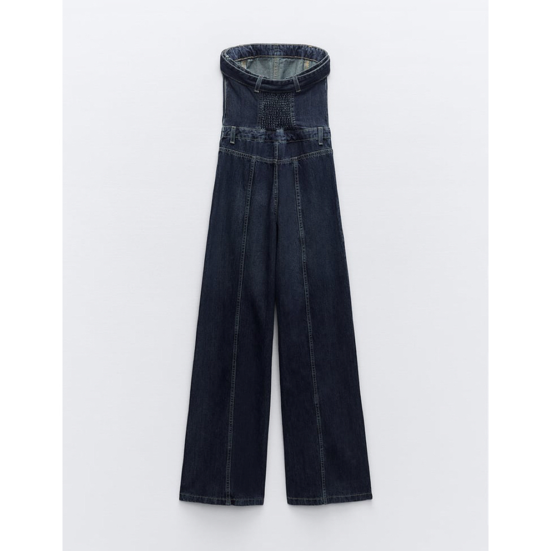 ZARA - ZARA ストラップレス デニムジャンプスーツ ネイビー XS ZARA - ZARA ストラップレス デニムジャンプスーツ ネイビー XS