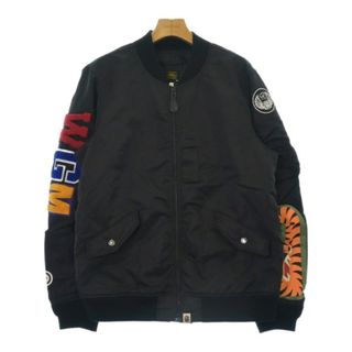 アベイシングエイプ(A BATHING APE)のA BATHING APE アベイシングエイプ ミリタリーブルゾン M 黒 【古着】【中古】(ミリタリージャケット)