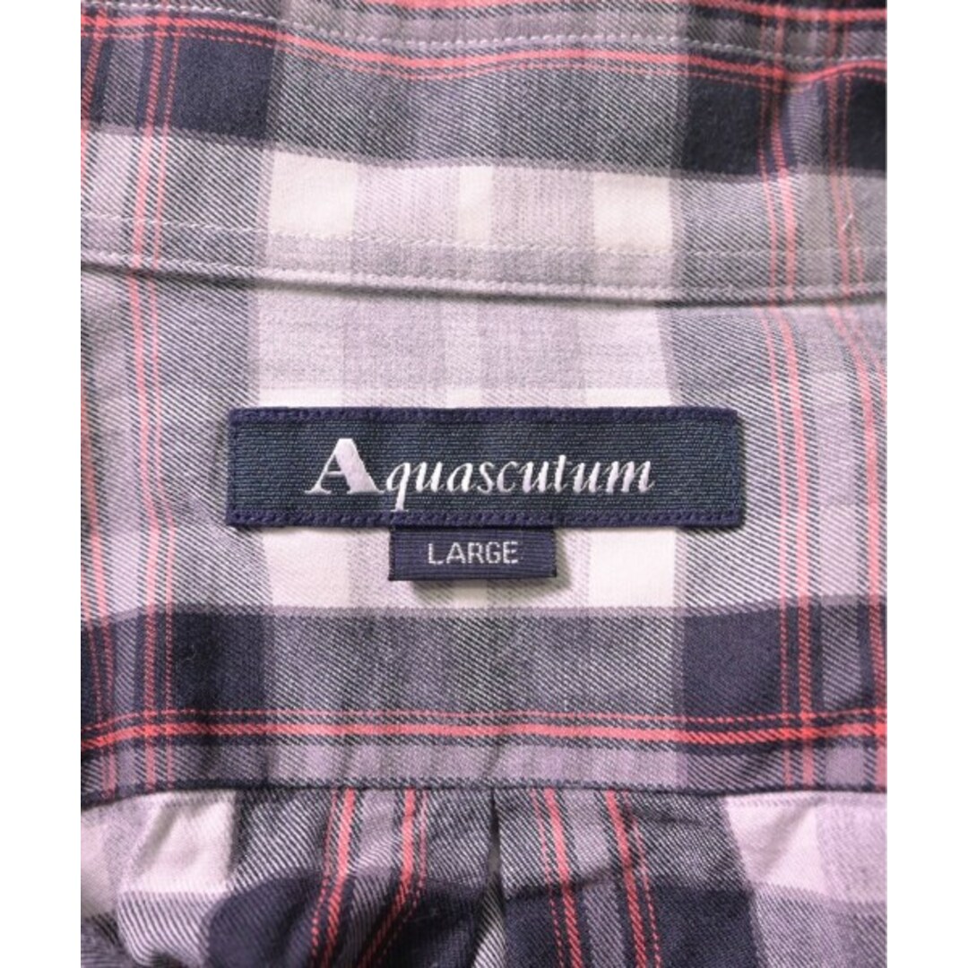 AQUA SCUTUM(アクアスキュータム)のAQUASCUTUM カジュアルシャツ L 白x黒x赤等(チェック) 【古着】【中古】 メンズのトップス(シャツ)の商品写真