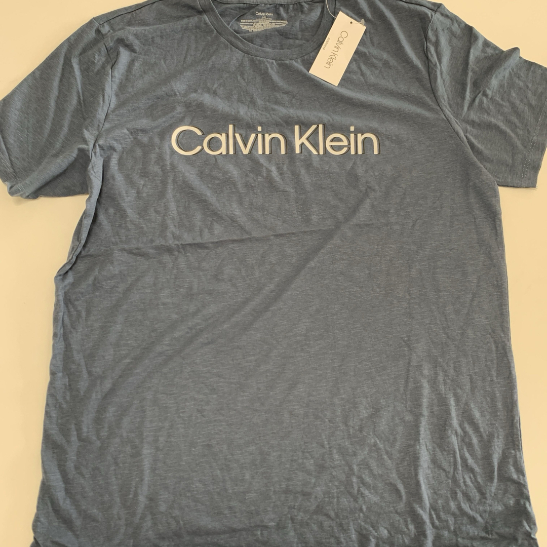 Calvin Klein(カルバンクライン)の【新品】カルバンクライン Tシャツ ハーフパンツ セットアップ ロゴブルー L メンズのトップス(Tシャツ/カットソー(半袖/袖なし))の商品写真