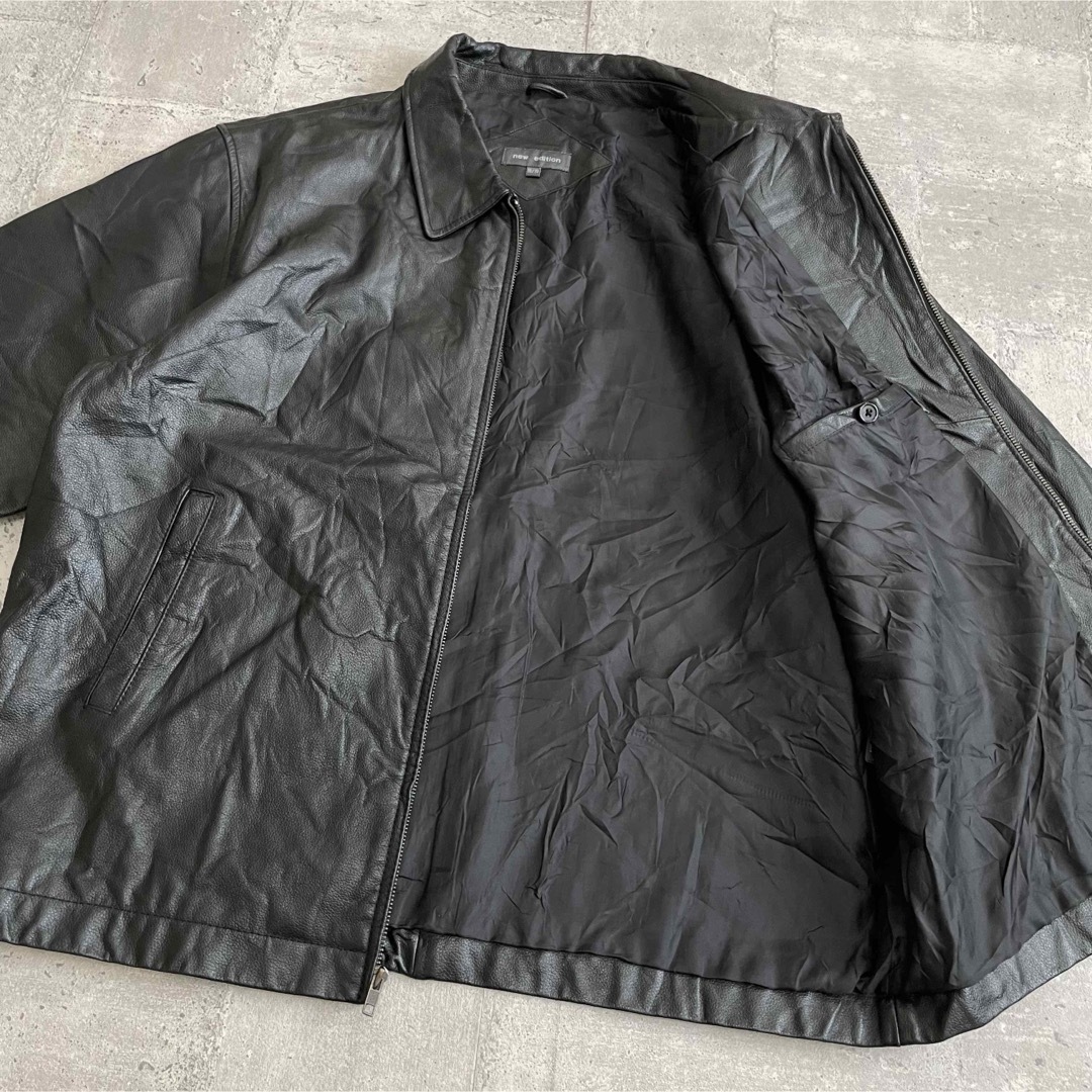 OLD 牛革 レザーブルゾン XL オーバーサイズ ブラック  メンズのジャケット/アウター(レザージャケット)の商品写真