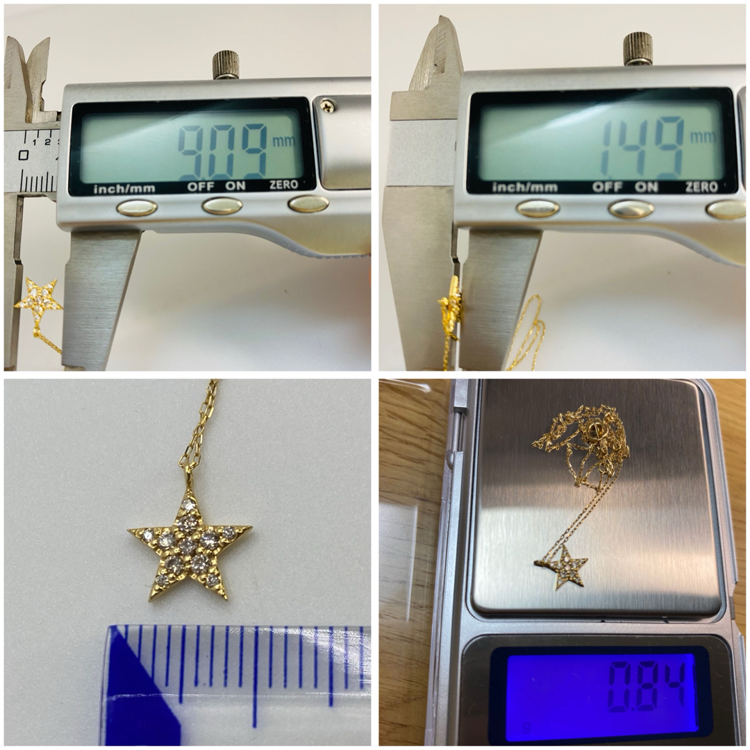 即購入OK 天然ダイヤ　0.1ct  k18 イエロー　ゴールド　小豆ネックレス レディースのアクセサリー(ネックレス)の商品写真