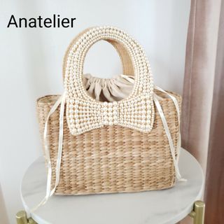 アナトリエ(anatelier)のAnatelier リボン パール かごバッグ ハンドバッグ(かごバッグ/ストローバッグ)