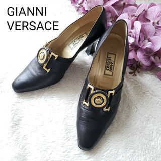 ジャンニヴェルサーチ(Gianni Versace)のVERSACE ヴィンテージ パンプス ブラック 35ハーフ(ハイヒール/パンプス)