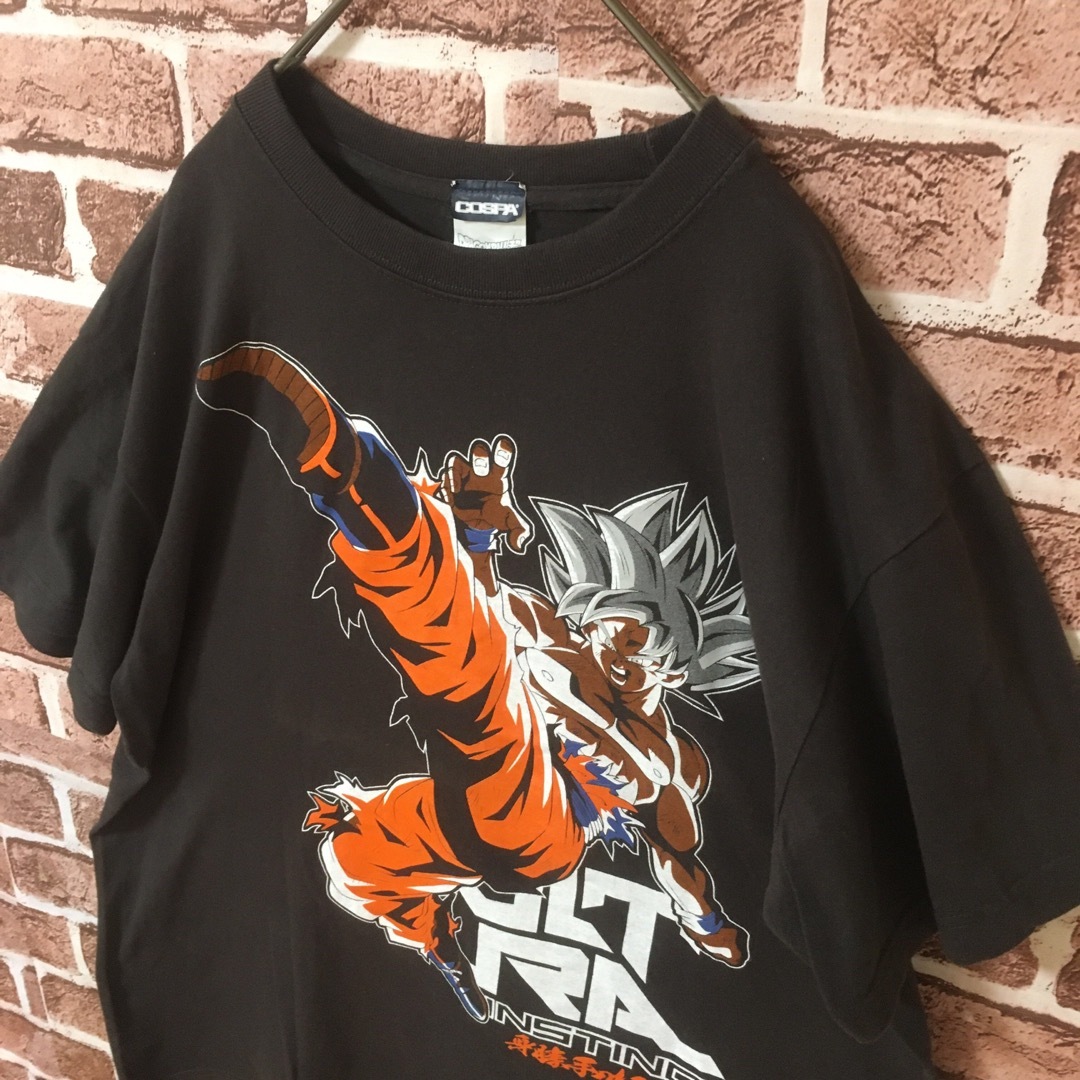 ドラゴンボール(ドラゴンボール)の【レア】ドラゴンボール超☆デカロゴ　プリントTシャツ　チャコールグレー　孫悟空 メンズのトップス(Tシャツ/カットソー(半袖/袖なし))の商品写真