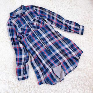 【navy natural】ネイビーナチュラル（M）チェック柄カーディガン(シャツ/ブラウス(長袖/七分))