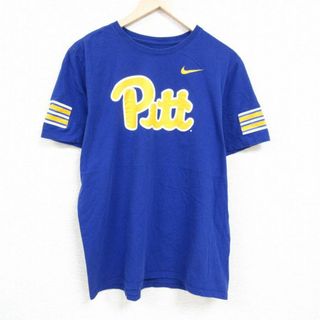 ナイキ(NIKE)のL★古着 ナイキ NIKE 半袖 ブランド Tシャツ メンズ Pitt クルーネック 青 ブルー 24apr05 中古(Tシャツ/カットソー(半袖/袖なし))