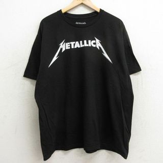 XL★古着 半袖 ロック バンド Tシャツ メンズ メタリカ 大きいサイズ コットン クルーネック 黒 ブラック 24apr05 中古(Tシャツ/カットソー(半袖/袖なし))