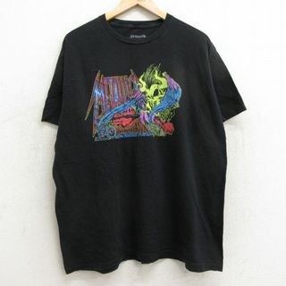 XL★古着 半袖 ロック バンド Tシャツ メンズ メタリカ 大きいサイズ コットン クルーネック 黒 ブラック 24apr05 中古(Tシャツ/カットソー(半袖/袖なし))