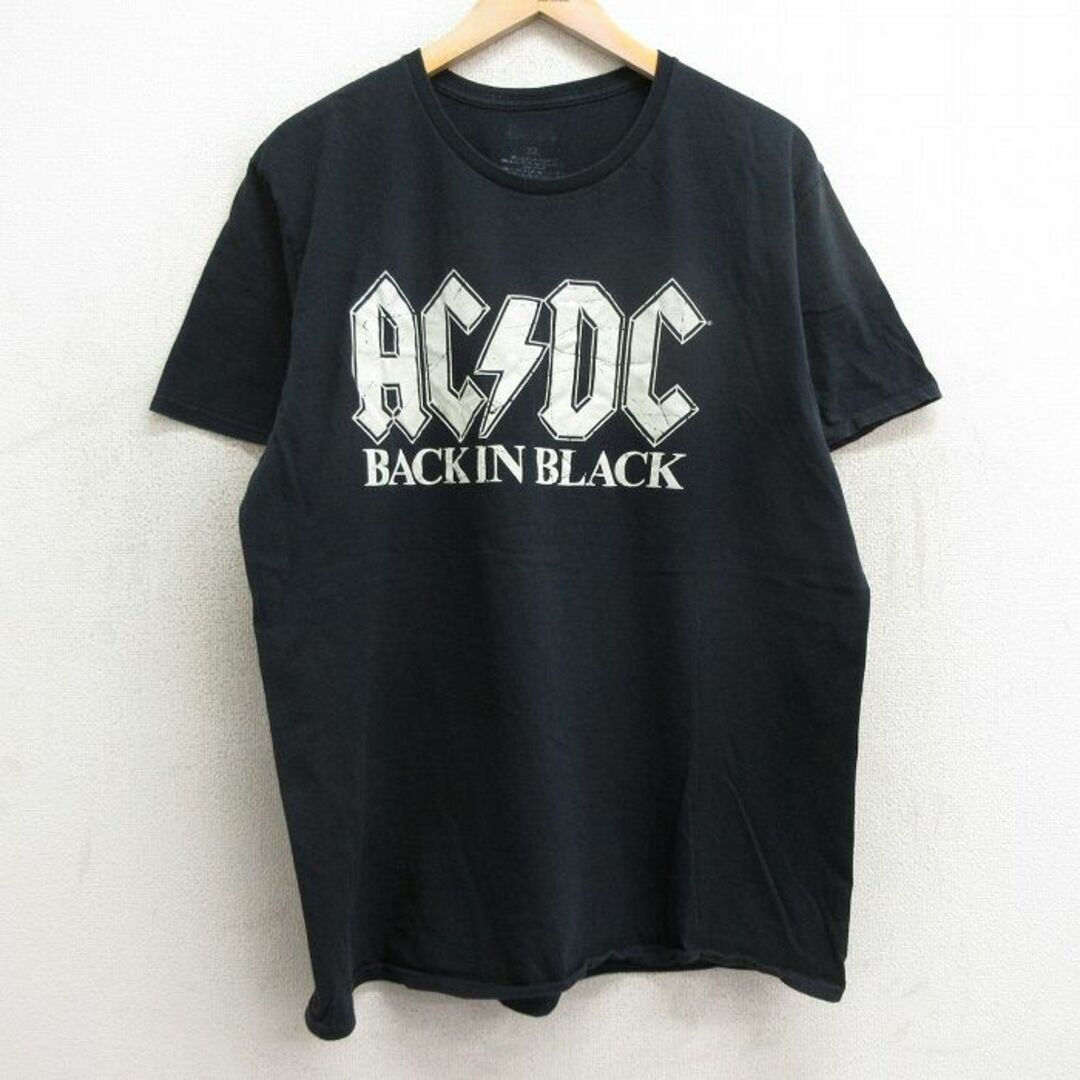 XL★古着 半袖 ロック バンド Tシャツ メンズ AC/DC 大きいサイズ コットン クルーネック 黒 ブラック 24apr05 中古 メンズのトップス(Tシャツ/カットソー(半袖/袖なし))の商品写真