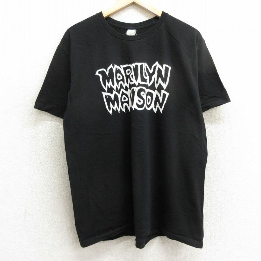 XL★古着 半袖 ロック バンド Tシャツ メンズ マリリンマンソン 大きいサイズ クルーネック 黒 ブラック 【spe】 24apr05 中古 メンズのトップス(Tシャツ/カットソー(半袖/袖なし))の商品写真