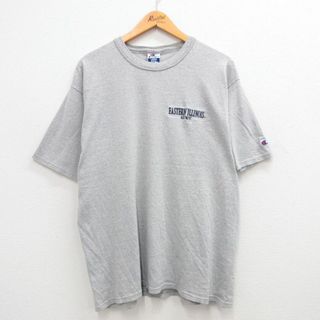 チャンピオン(Champion)のXL★古着 チャンピオン Champion 半袖 ビンテージ Tシャツ メンズ 90年代 90s EASTERN ILLINOIS コットン クルーネック グレー 霜降り 24apr05 中古(Tシャツ/カットソー(半袖/袖なし))