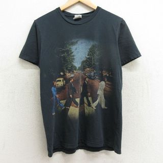 M★古着 半袖 ビンテージ ロック バンド Tシャツ メンズ 00年代 00s ビートルズ The Beatles コットン クルーネック 黒 ブラック 24apr05 中古(Tシャツ/カットソー(半袖/袖なし))