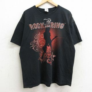 XL★古着 半袖 ビンテージ ロック バンド Tシャツ メンズ 00年代 00s フェス ロックアムリング スリップノット ザキラーズ リンプビズキット 大きいサイズ コットン クルーネック 黒 ブラック 【spe】 24apr05 中古(Tシャツ/カットソー(半袖/袖なし))