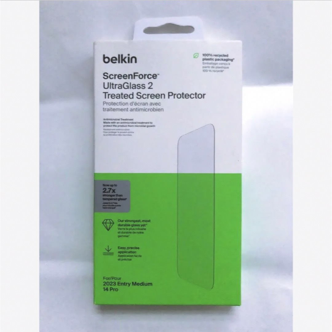 Apple(アップル)の新品【Apple公認】Belkin iPhone15 UltraGlass スマホ/家電/カメラのスマホアクセサリー(保護フィルム)の商品写真