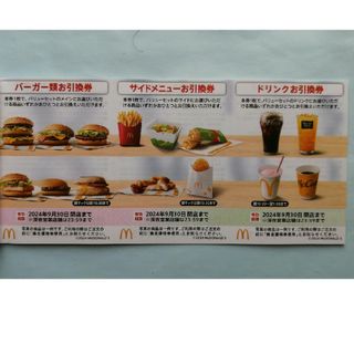 マクドナルド　株主優待券　1セット(フード/ドリンク券)