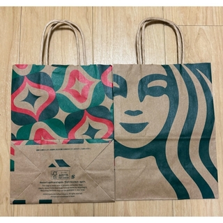 Starbucks - 5/15〆♡赤スタバ限定デザイン可愛い緑おしゃれ紙袋カルディ福袋タンブラー包装好